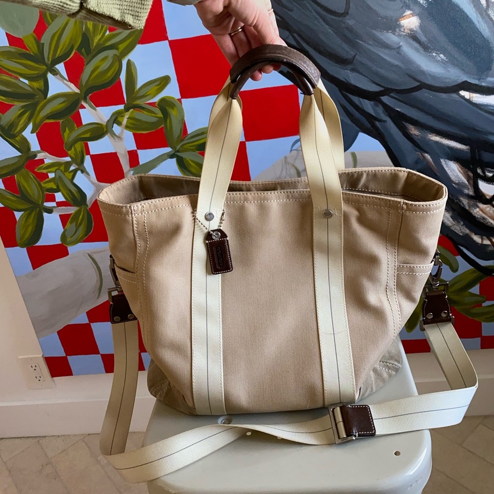 Coach Leather and Canvas Tote Y-3499